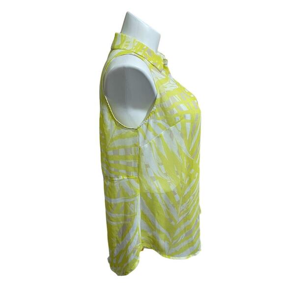 Lane‎ Bryant Women's Sleeveless Blouse Plus Size 18 Sheer Button Front Split Hem - Picture 5 of 11